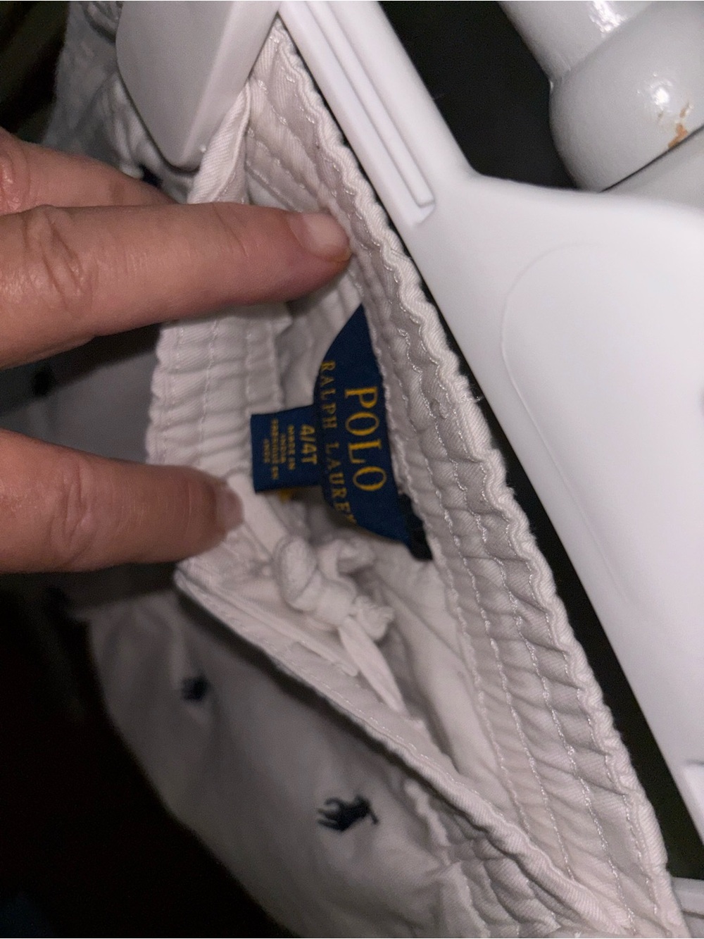 Polo by Ralph Lauren White Shorts with Navy Pony Embroidery - Picture 3 of 3